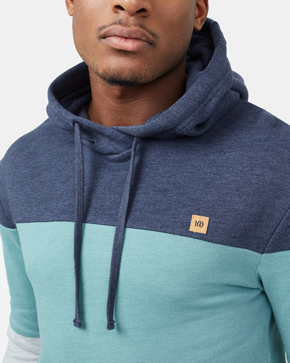 Blue Men's Stripe Pullover Hoodie