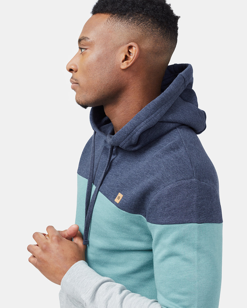 Blue Men's Stripe Pullover Hoodie