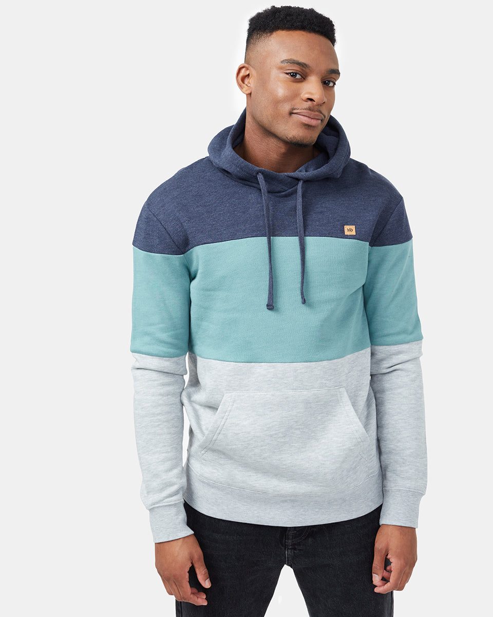 Blue Men's Stripe Pullover Hoodie