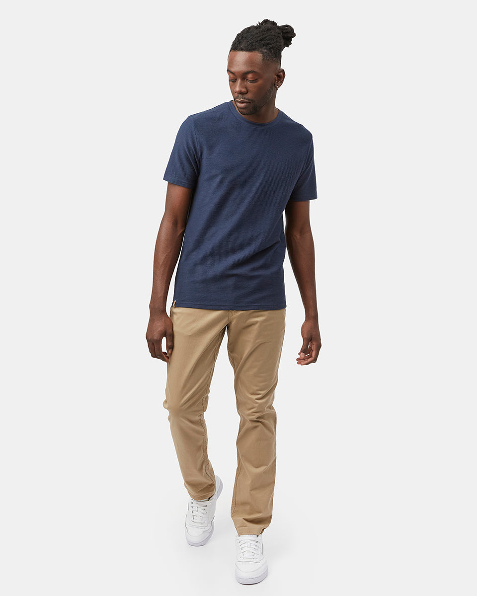 Blue Mens Organic Cotton Short Sleeve Basic T-Shirt