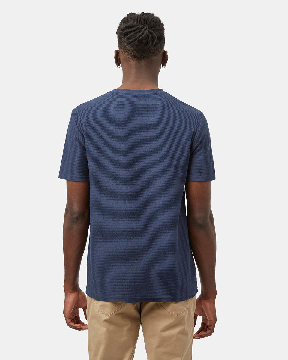Blue Mens Organic Cotton Short Sleeve Basic T-Shirt