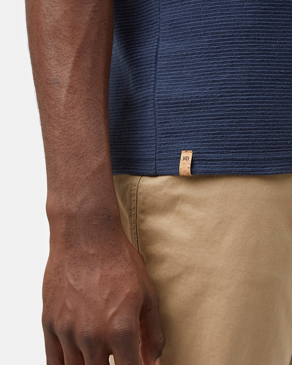 Blue Mens Organic Cotton Short Sleeve Basic T-Shirt