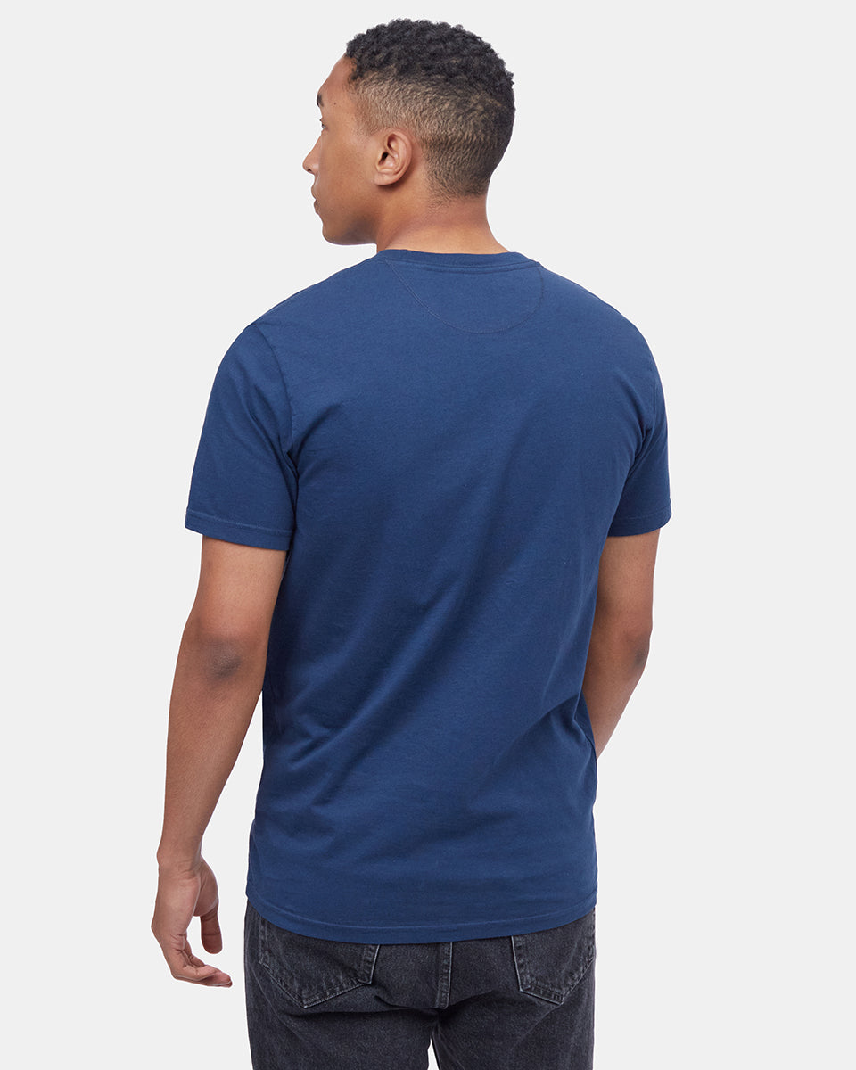 Blue Organic Cotton Crew Neck T-Shirt