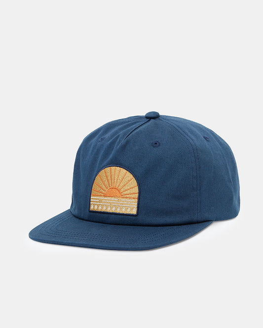 Blue Organic Cotton Graphic Flat Brim Hat