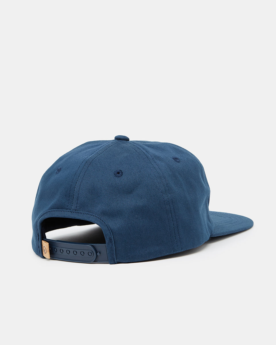 Blue Organic Cotton Graphic Flat Brim Hat