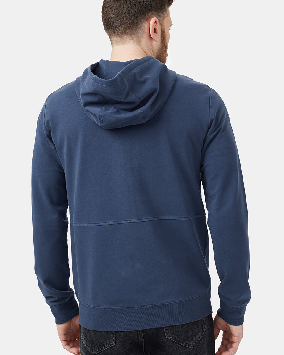 Blue Organic Cotton Graphic Zip Up Hoodie