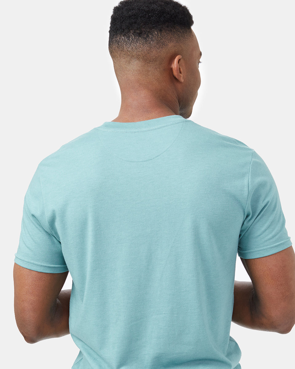 Blue Recycled Polyester Crew Neck T-Shirt