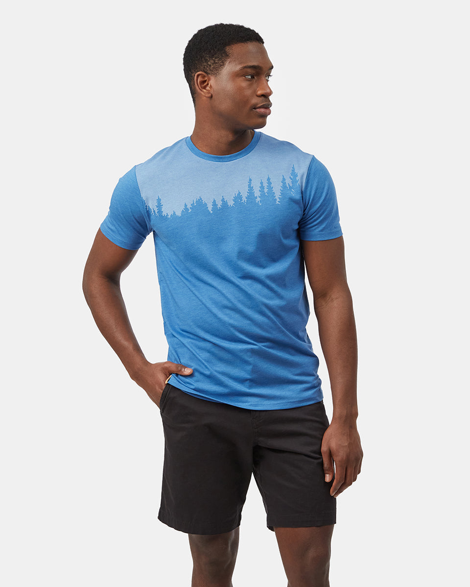 Blue Tree Graphic Crew Neck T-Shirt