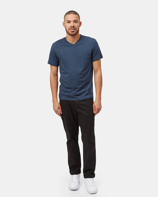 Blue V-Neck Short Sleeve T-Shirt