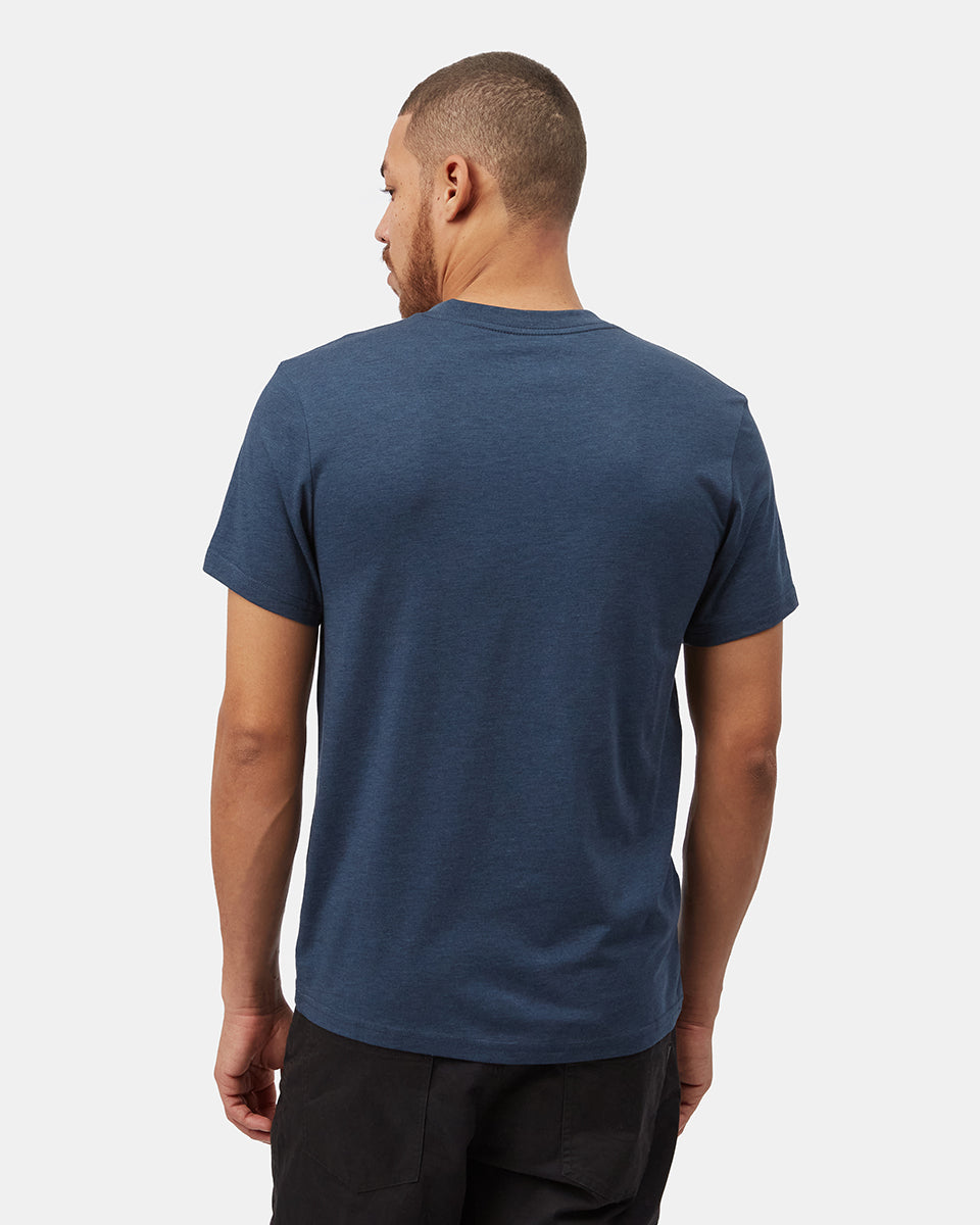 Blue V-Neck Short Sleeve T-Shirt