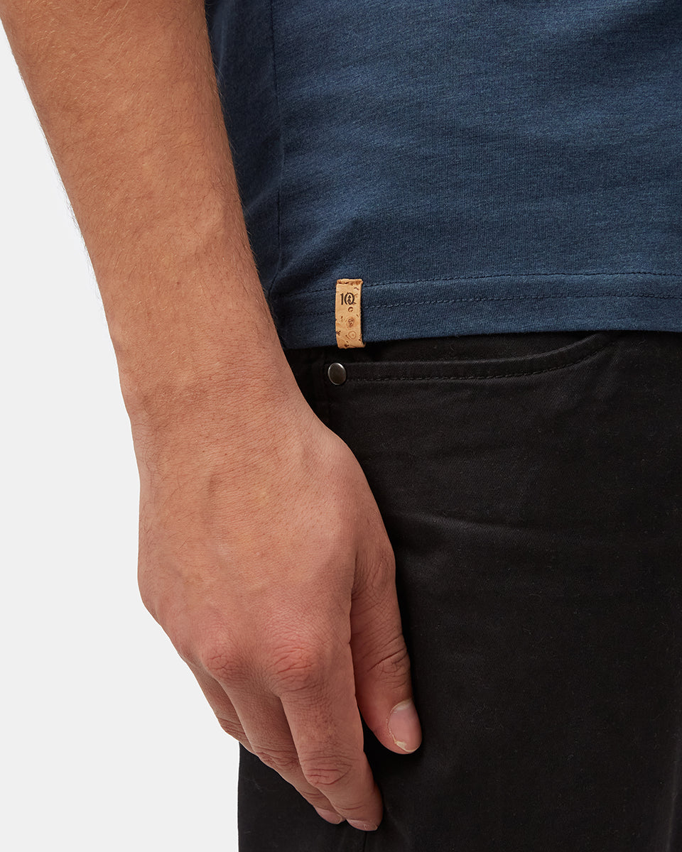 Blue V-Neck Short Sleeve T-Shirt