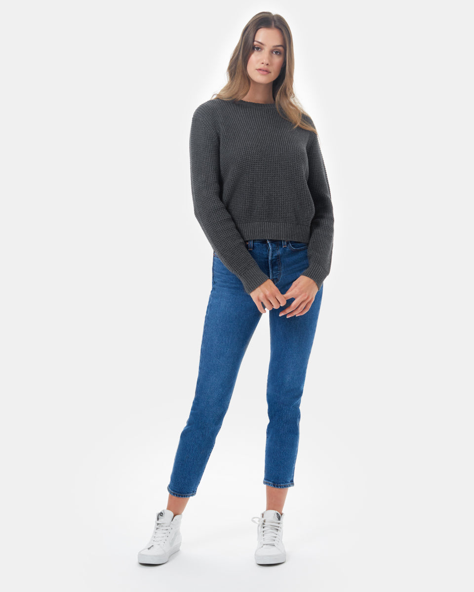Blue Women's Organic Cotton Knit Sweater