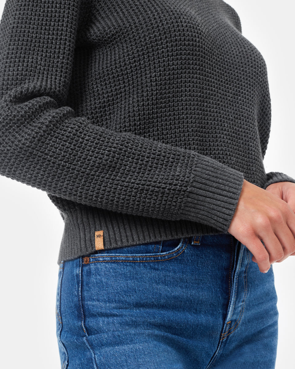 Blue Women's Organic Cotton Knit Sweater