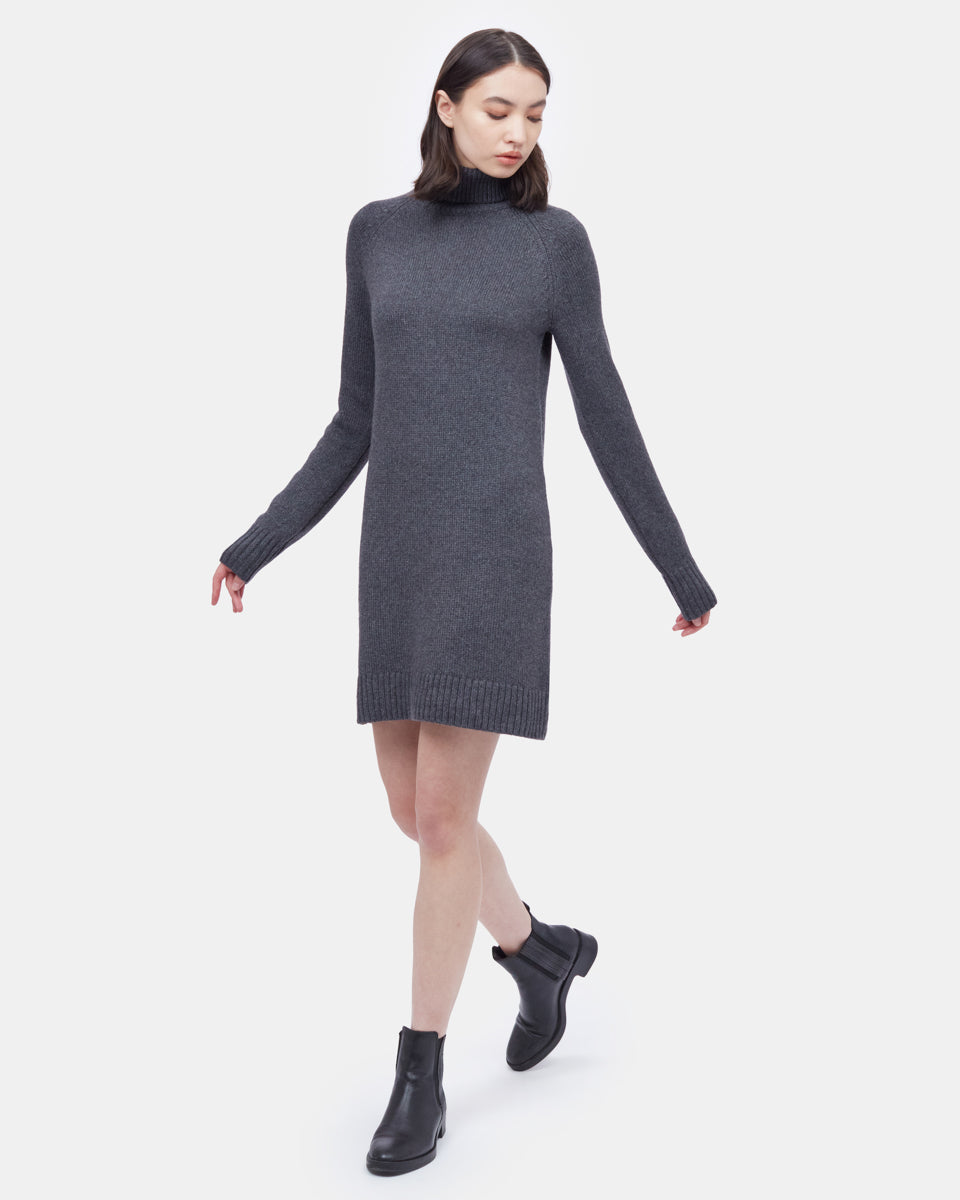 Blue Women's Turtleneck Sweater Dress