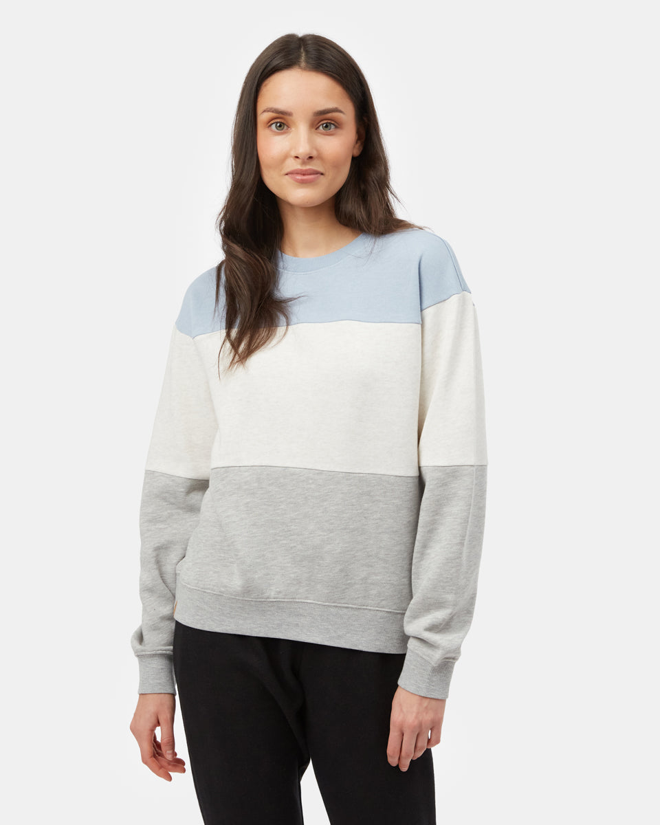 Blue,White Women's Eco-Friendly Stripe Pullover