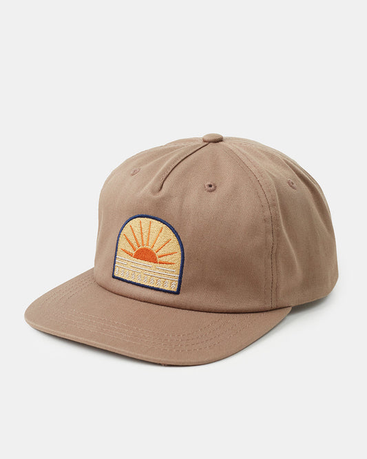 Brown-Organic-Cotton-Graphic-Flat-Brim-Hat