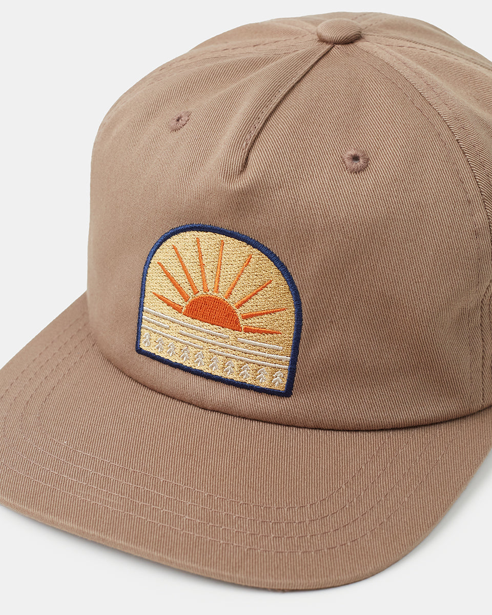 Brown-Organic-Cotton-Graphic-Flat-Brim-Hat-