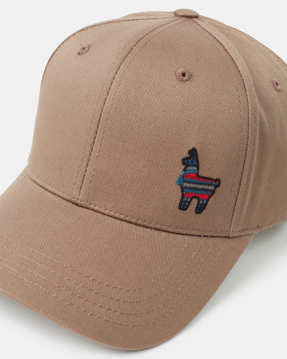 Brown-Peru-llama-graphic-baseball-cap