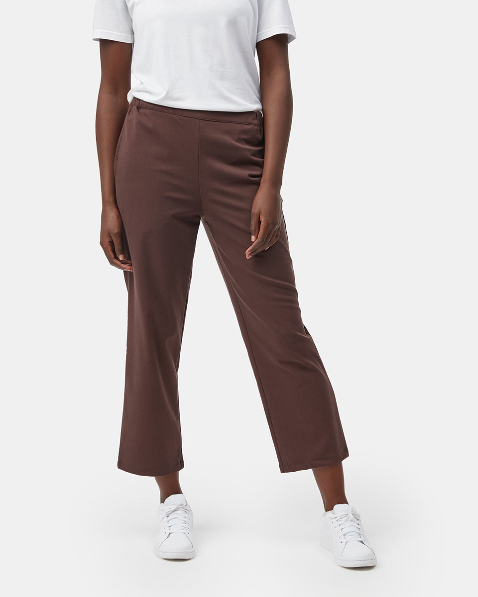 Brown Women's Eco-Friendly High-Rise Pants