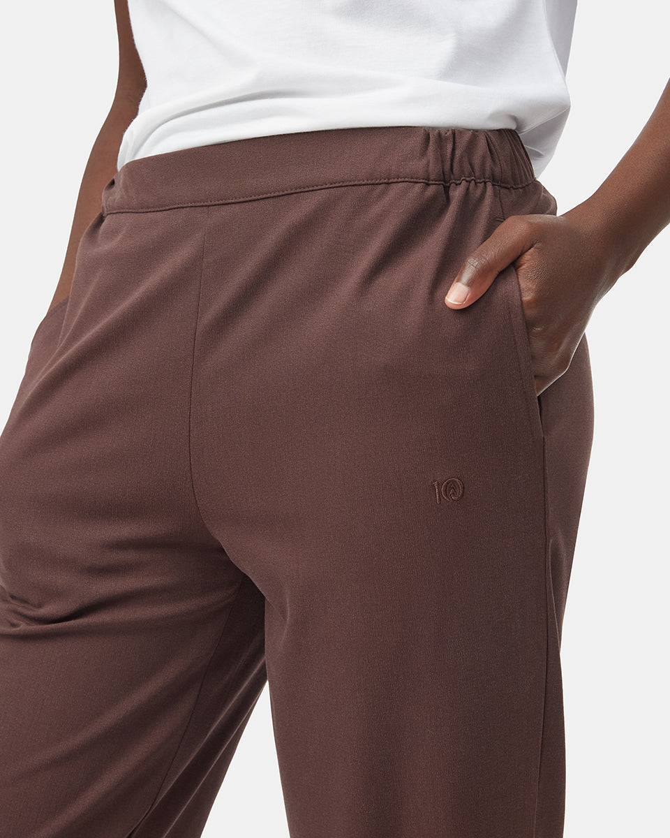 Brown Women's Eco-Friendly High-Rise Pants