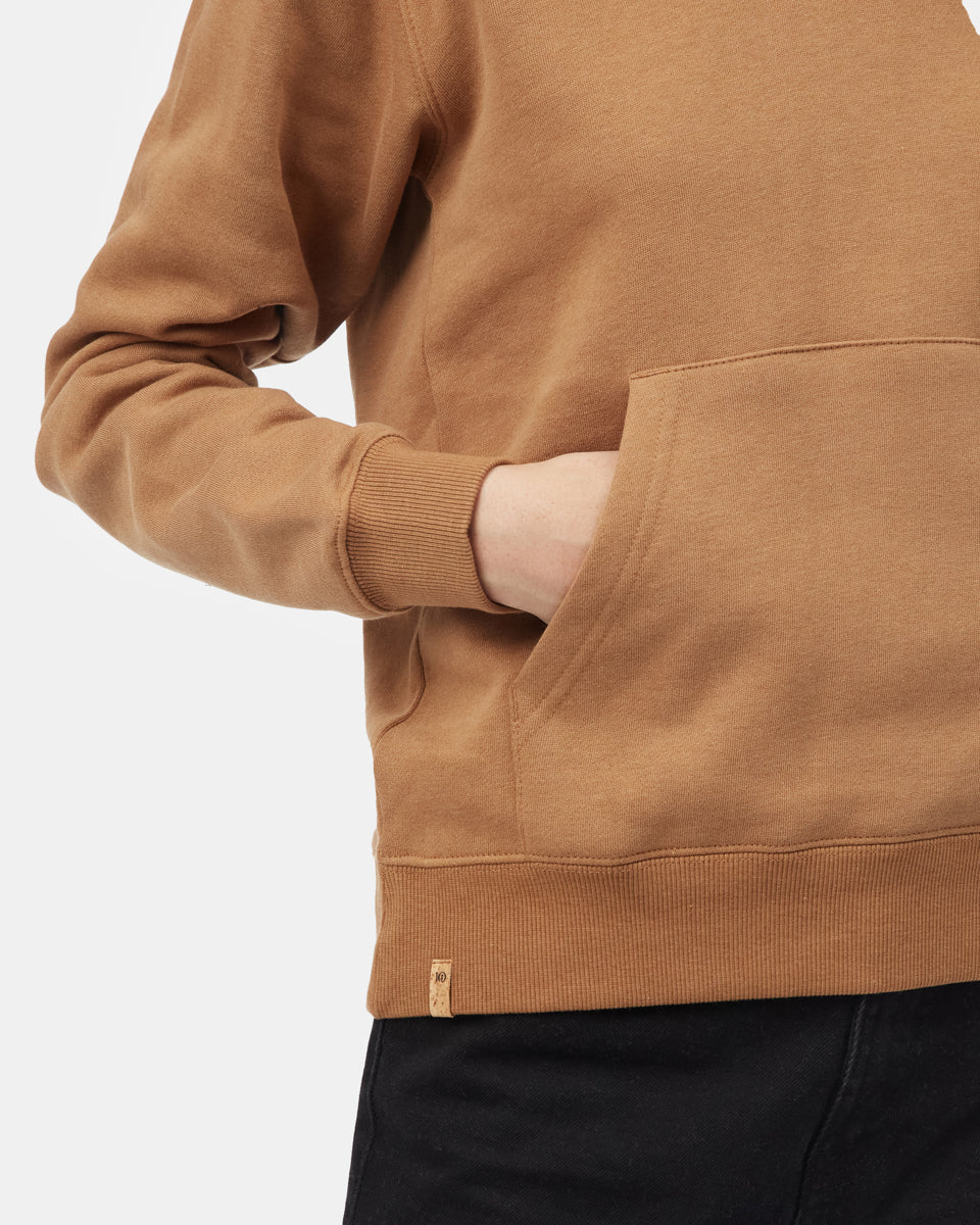 Brown Embroidered Pullover Hoodie