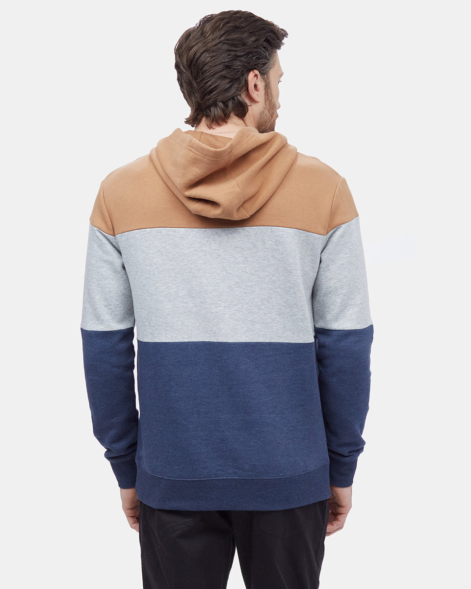 Brown,Gray Men's Stripe Pullover Hoodie