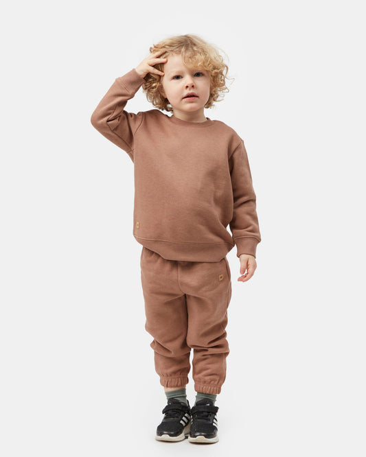 Brown Kids Organic Cotton Fleece Sweatpants