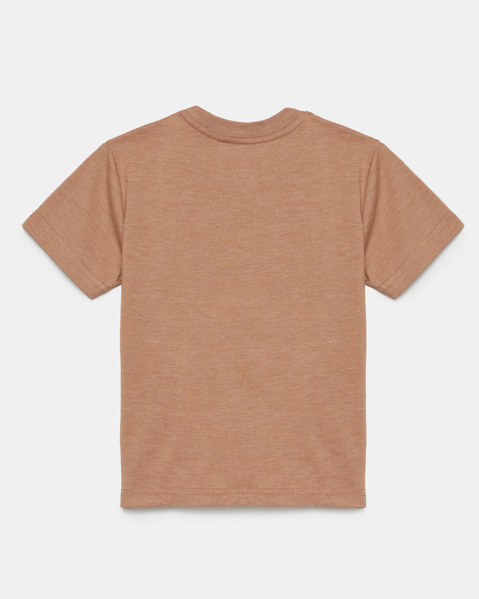 Brown Kids Recycled Polyester Graphic Tee