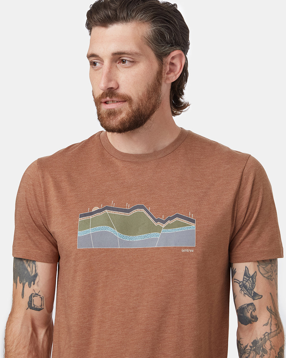 Brown Men's Eco-Friendly Graphic Tee