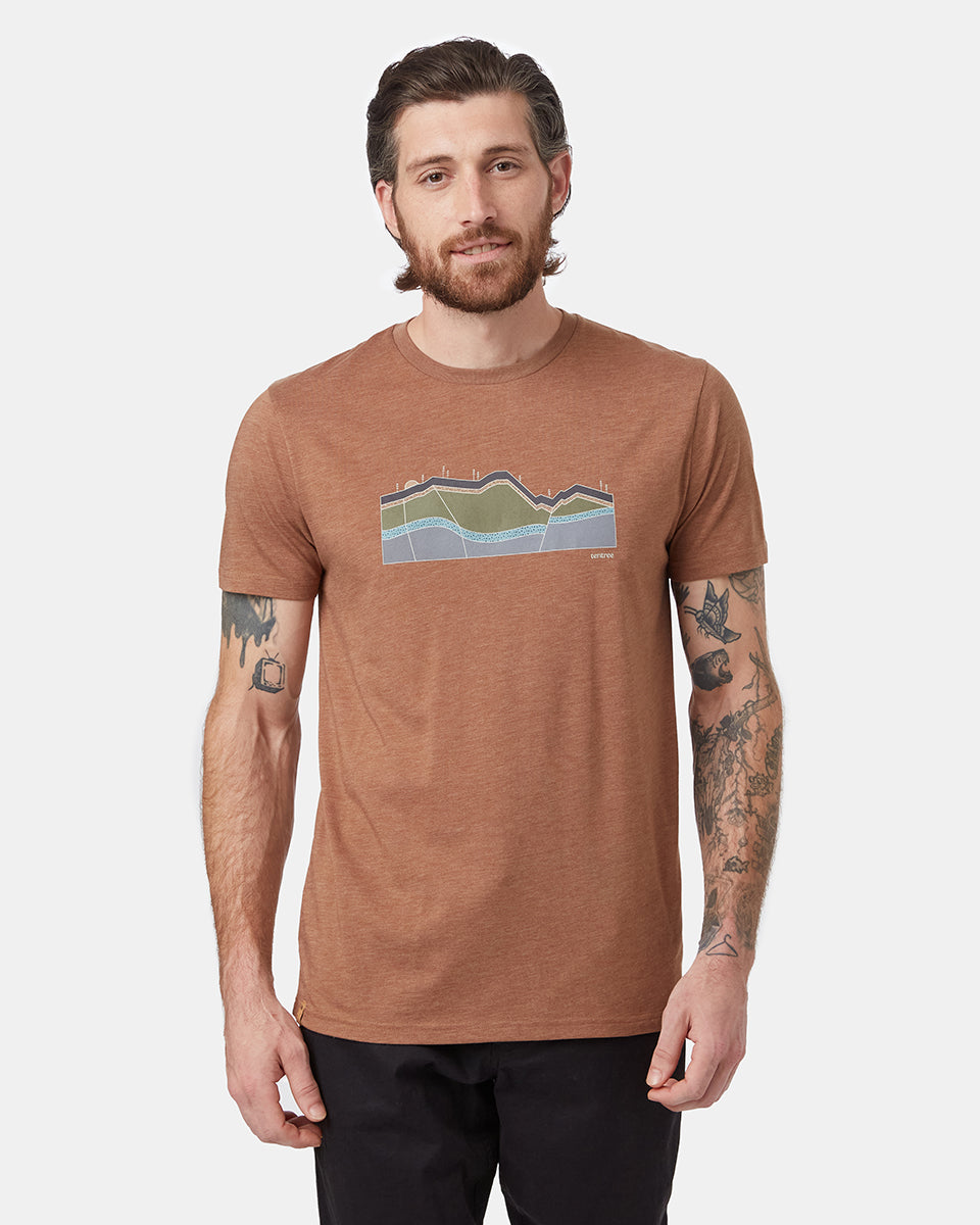 Brown Men's Eco-Friendly Graphic Tee