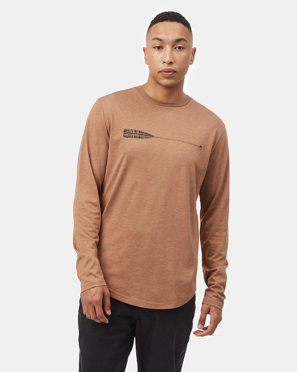 Brown Men's Graphic Long Sleeve Shirt