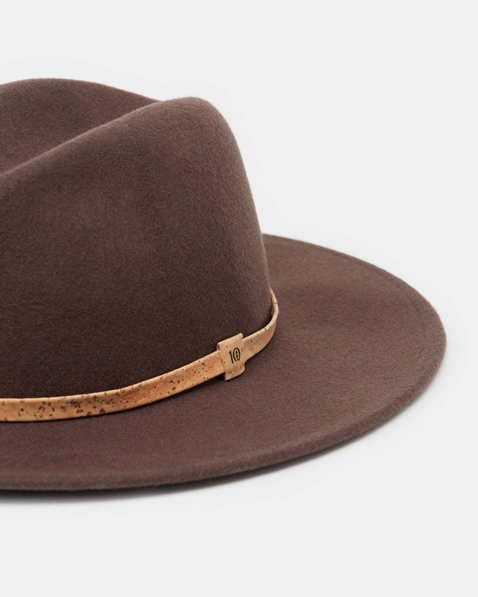 Brown Recycled Wool Fedora