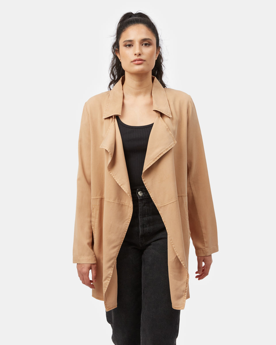 Brown Women's Lightweight Mid Length Coat