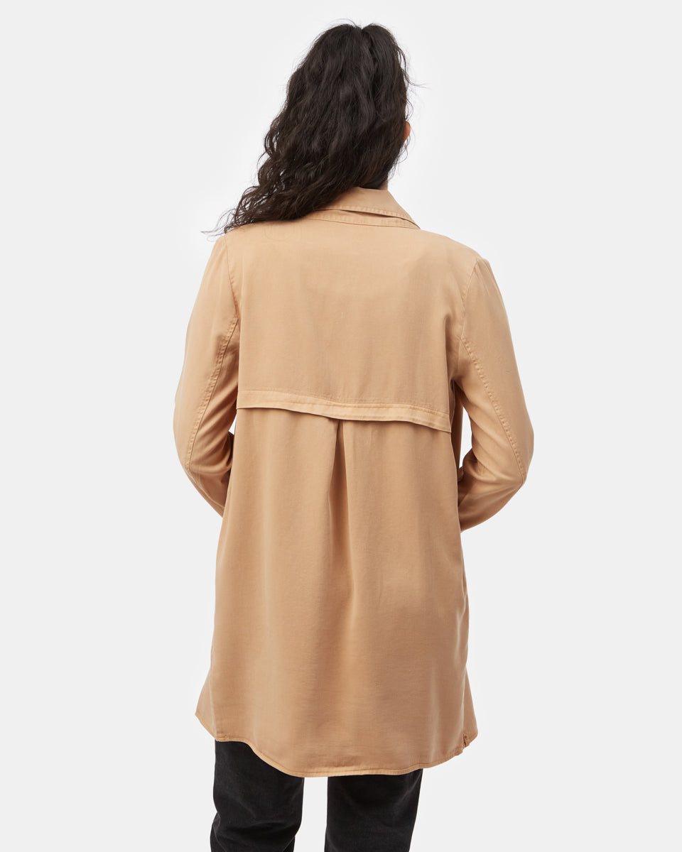 Brown Women's Lightweight Mid Length Coat