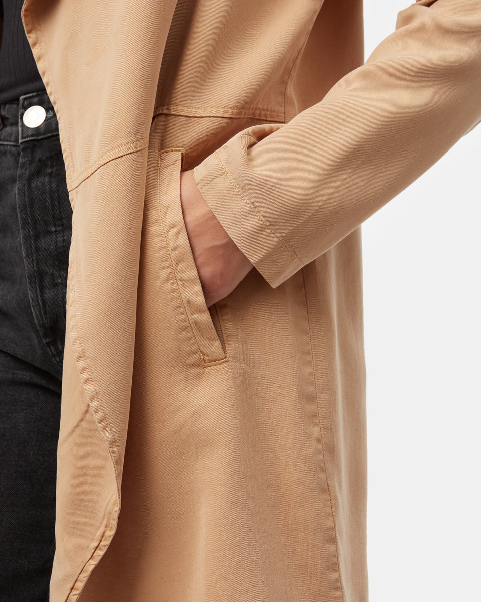 Brown Women's Lightweight Mid Length Coat