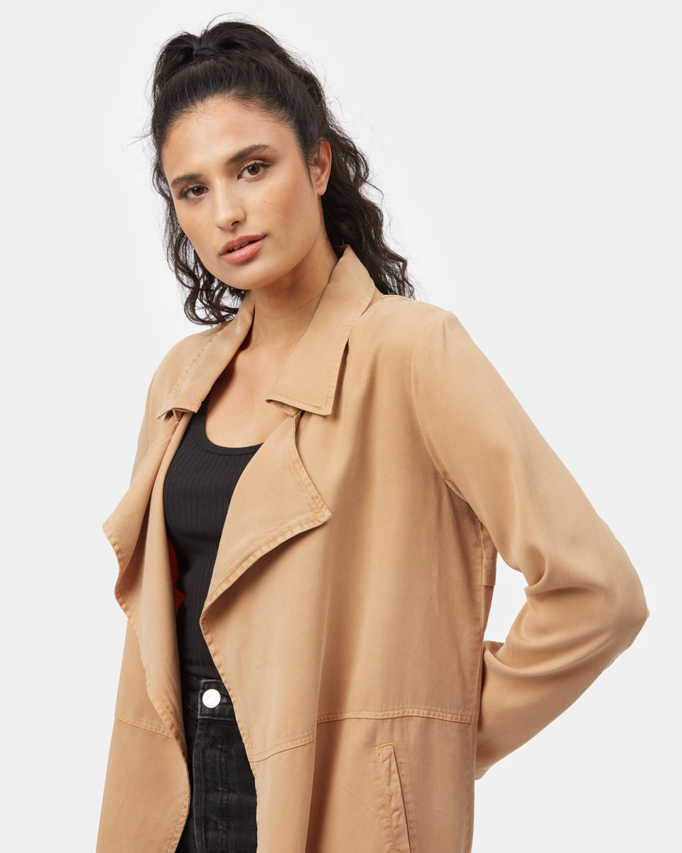 Brown Women's Lightweight Mid Length Coat