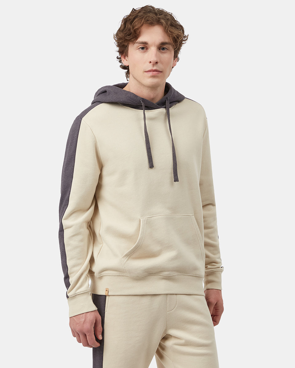 Brown,Gray Men's Organic Cotton Block Stripe Pullover