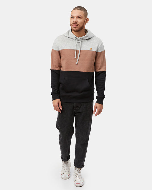 Brown,Gray Men's Stripe Pullover Hoodie