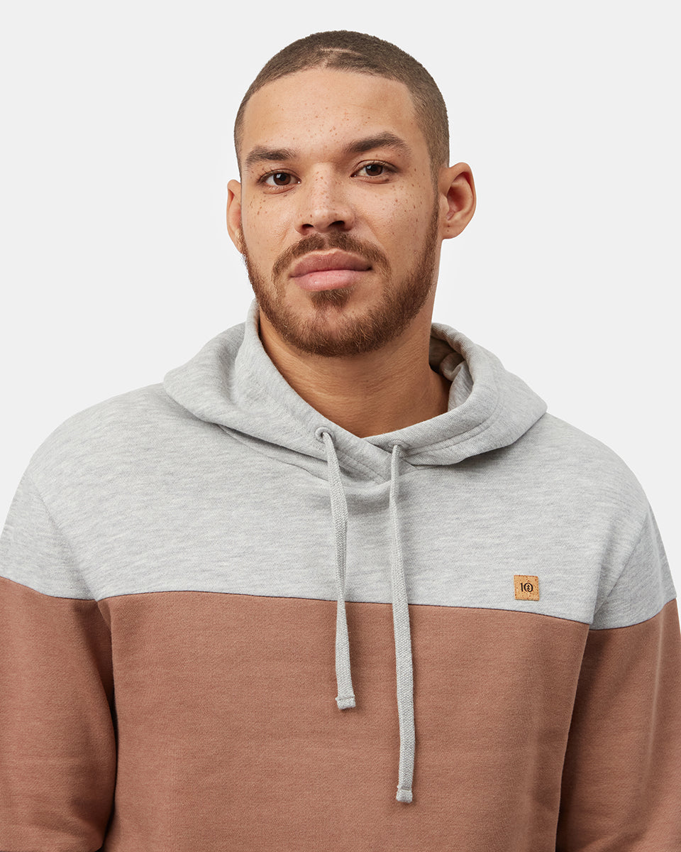 Brown,Gray Men's Stripe Pullover Hoodie