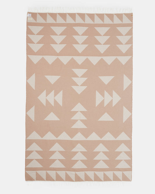 Brown,White Organic Cotton Reversible Beach Blanket
