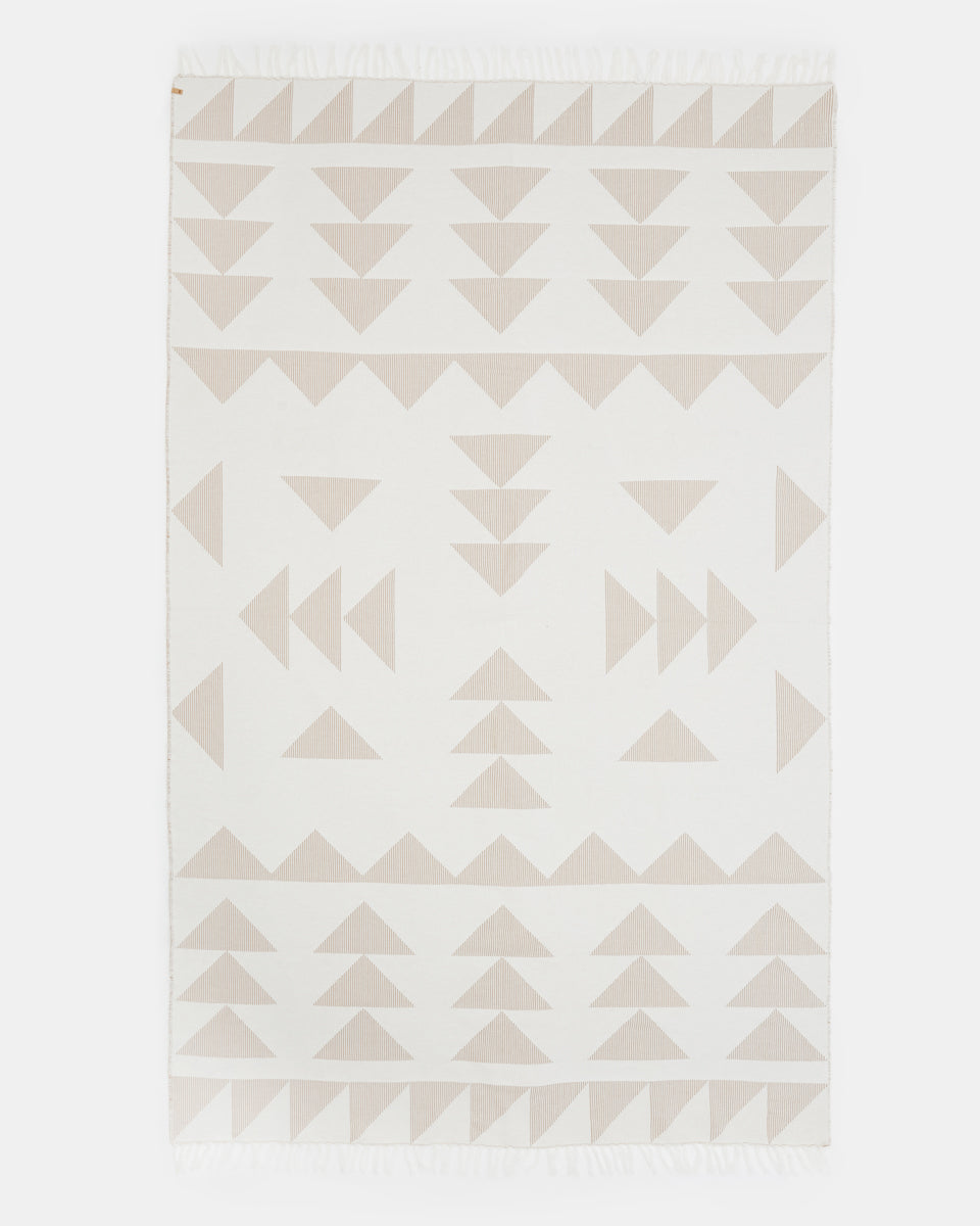Brown,White Organic Cotton Reversible Beach Blanket