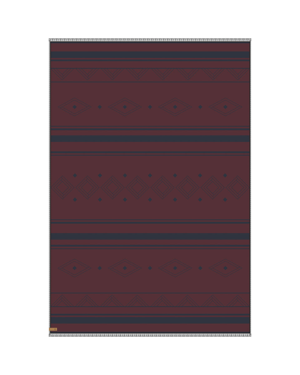 Blue,Red Organic Cotton Pattern Blanket Scarf