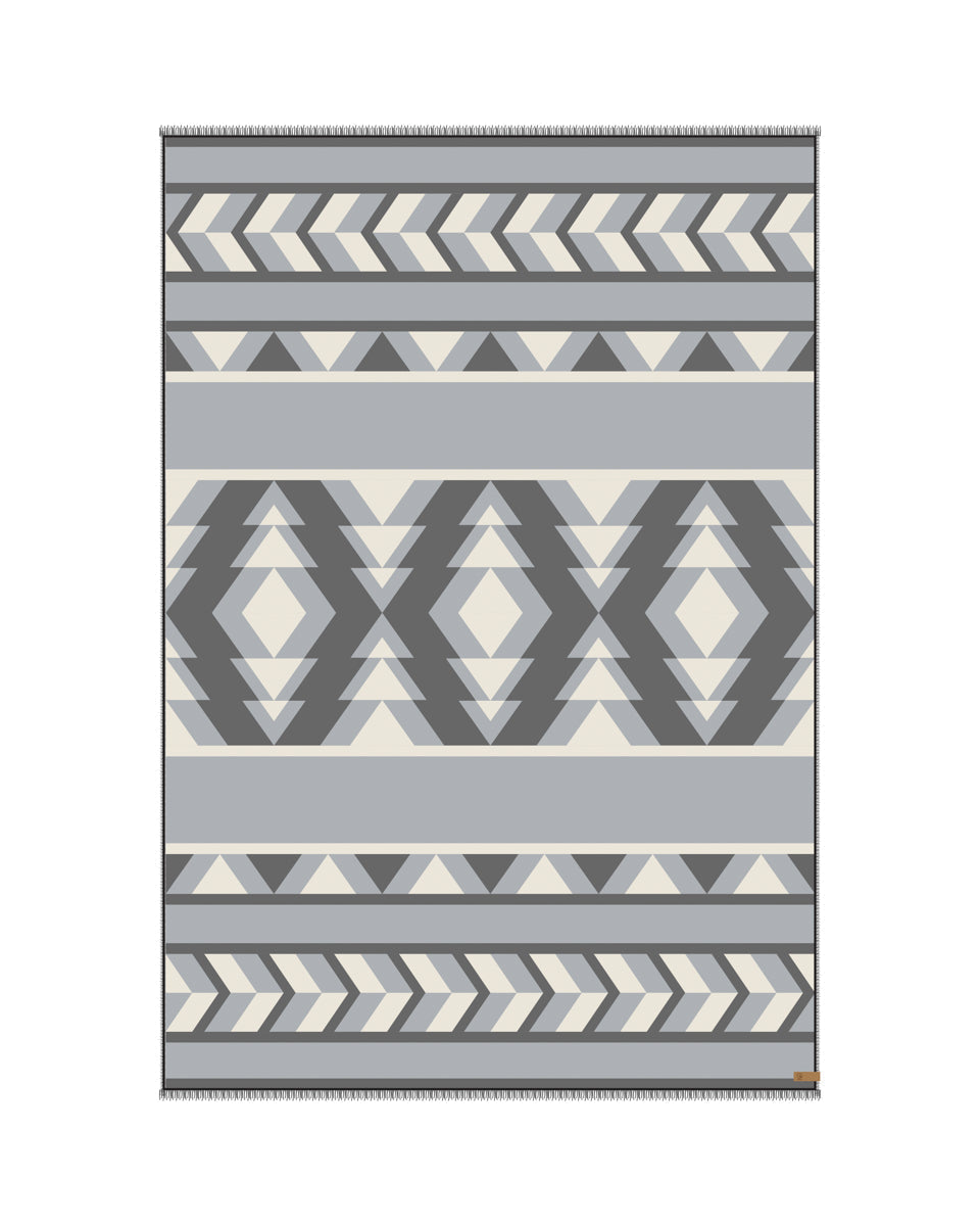 White Organic Cotton Pattern Blanket Scarf