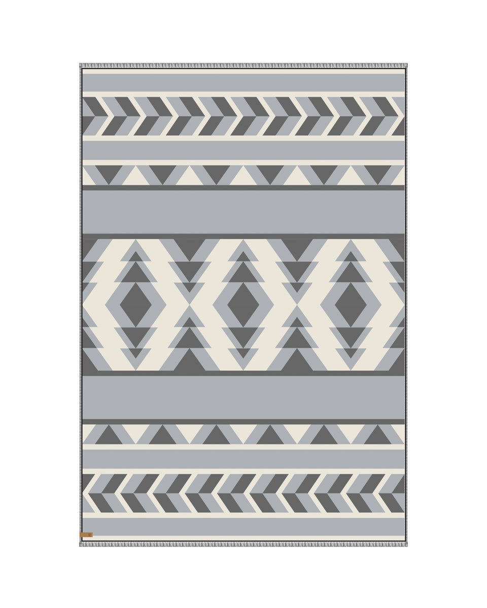 White Organic Cotton Pattern Blanket Scarf