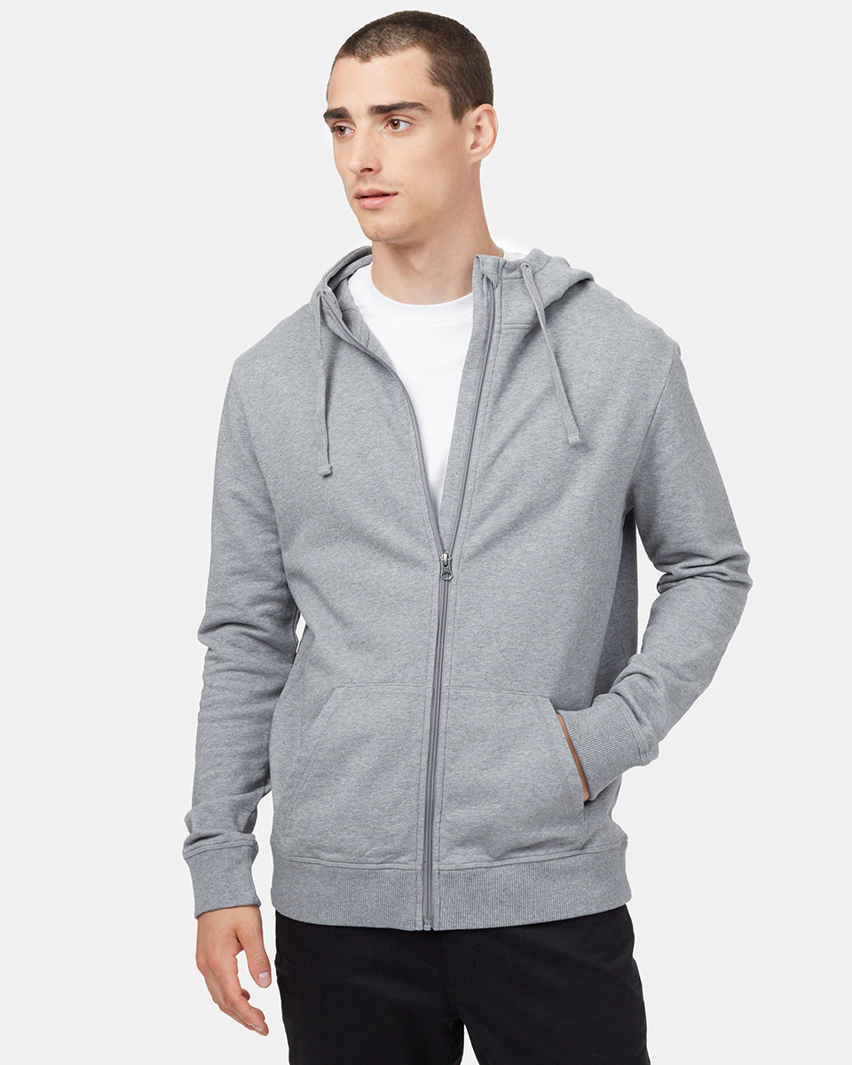 Gray  Men's Eco-Friendly Zip-Up Hoodie