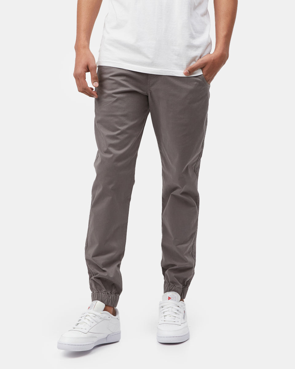 Gray Men's Twill Joggers