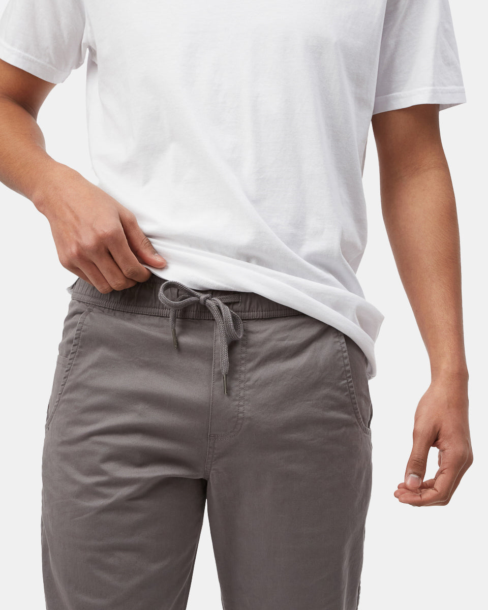 Gray Men's Twill Joggers