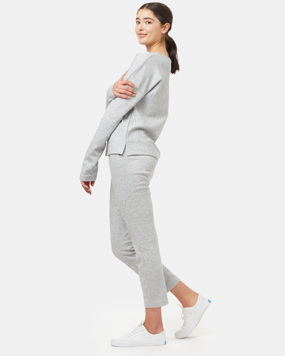 Gray Women's Boatneck Knit Sweater