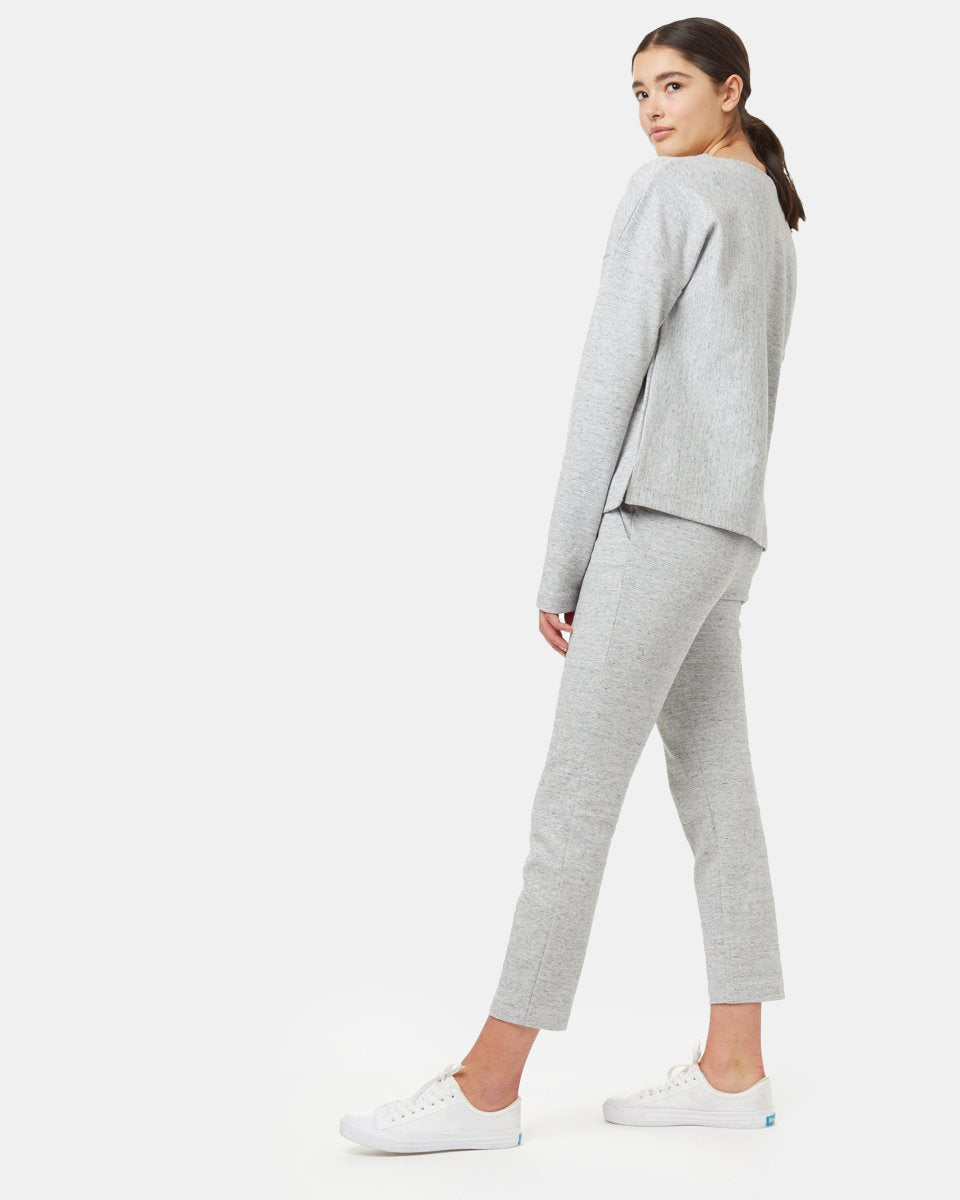 Gray Women's Boatneck Knit Sweater