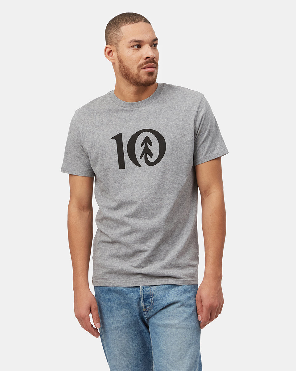 Gray Crew Neck Graphic Tee